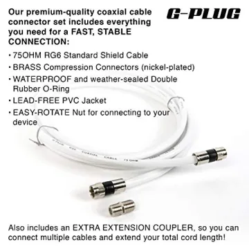 G-PLUG RG6 Coaxial Cable Connector Set 10FT