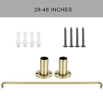 Room Darkening Curtain Rod, Wrap Around Design, Extra-Thick 1-Inch Diameter Single Drapery Rod, Extendable Metal Rod Set for the Blackout Curtains and Sheer (Antique Bronze, 28-48")