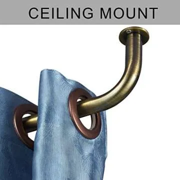 Room Darkening Curtain Rod, Wrap Around Design, Extra-Thick 1-Inch Diameter Single Drapery Rod, Extendable Metal Rod Set for the Blackout Curtains and Sheer (Antique Bronze, 28-48")