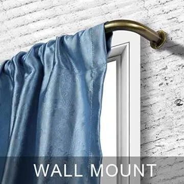 Room Darkening Curtain Rod, Wrap Around Design, Extra-Thick 1-Inch Diameter Single Drapery Rod, Extendable Metal Rod Set for the Blackout Curtains and Sheer (Antique Bronze, 28-48")