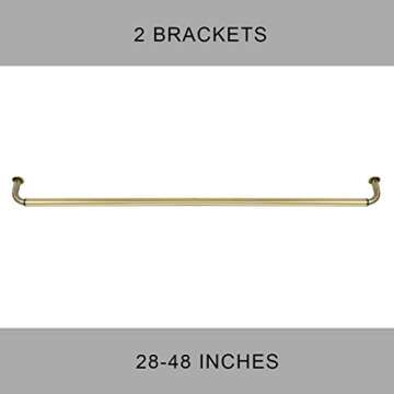 Room Darkening Curtain Rod, Wrap Around Design, Extra-Thick 1-Inch Diameter Single Drapery Rod, Extendable Metal Rod Set for the Blackout Curtains and Sheer (Antique Bronze, 28-48")