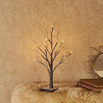 Hairui Lighted Tabletop Tree with Timer and 24 LEDs