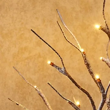 Hairui Lighted Tabletop Tree with Timer and 24 LEDs
