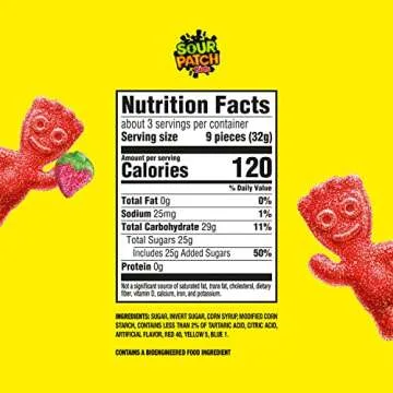 SOUR PATCH KIDS Strawberry Soft & Chewy Candy, Bulk Candy, 12 - 3.6 oz Bags