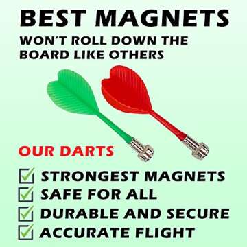 Magnetic Dart Board Game – 12pcs Kids Magnetic Darts Boys Toys Gifts Indoor Outdoor Games for Family and Friends – Safe Dart Game Set for All Ages 5 6 7 8 9 10 11 12 Year Old Kids and Adults