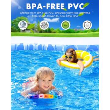 Inflatable Swimming Pool with Seats, Oversized Thickened Blow Up Pool,Family Swimming Pool|Backyard Pool for Kids and Adults,116"x66"x24'' Above Ground Pool,Large Kiddie Pool for Toddlers,Outdoor