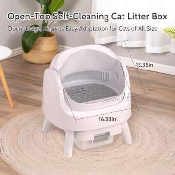 AutoScooper 11 Self Cleaning Litter Box, Removal Smart Litter Box wirh Open-Top Design, Automatic Cat Litter Box with Liners and Mat Included, White (Manufacturer by PETPIVOT INC)