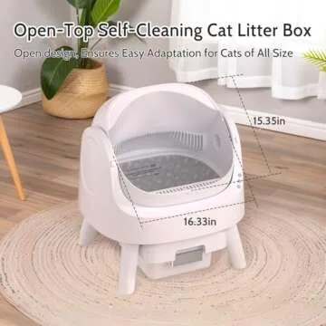 AutoScooper 11 Self Cleaning Litter Box, Removal Smart Litter Box wirh Open-Top Design, Automatic Cat Litter Box with Liners and Mat Included, White (Manufacturer by PETPIVOT INC)