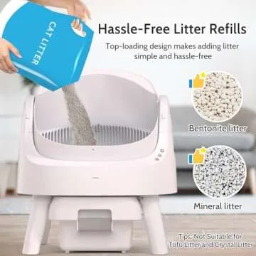 AutoScooper 11 Self Cleaning Litter Box, Removal Smart Litter Box wirh Open-Top Design, Automatic Cat Litter Box with Liners and Mat Included, White (Manufacturer by PETPIVOT INC)