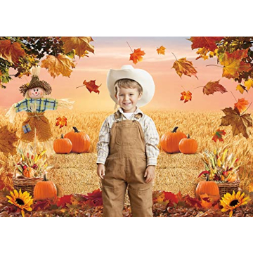 Autumn Photography Background Festive Pumpkin Decor 7x5ft
