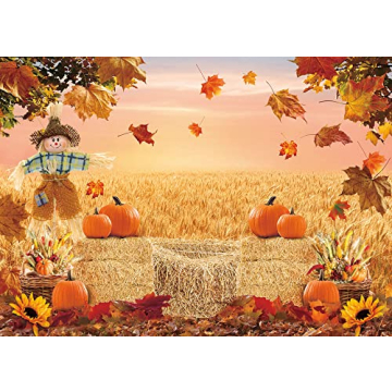 Autumn Photography Background Festive Pumpkin Decor 7x5ft