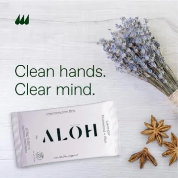 ALŌH Lavender Rosewood Hand Wipes for On-the-Go Cleanliness