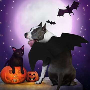 Brocarp Dog Bat Costume, Halloween Pet Costumes Dog Bat Wings, Cosplay Cat Dog Costume Party Clothes...