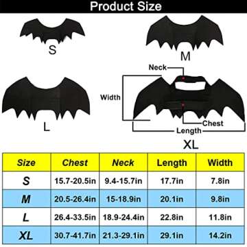 Brocarp Dog Bat Costume, Halloween Pet Costumes Dog Bat Wings, Cosplay Cat Dog Costume Party Clothes Funny Outfit Cool Apparel for Small Medium Large Dogs Cats (L)