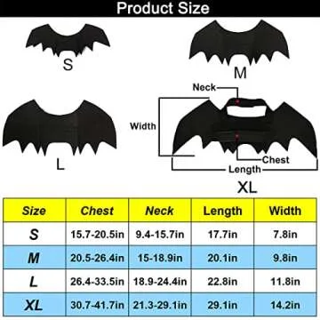 Brocarp Dog Bat Costume, Halloween Pet Costumes Dog Bat Wings, Cosplay Cat Dog Costume Party Clothes Funny Outfit Cool Apparel for Small Medium Large Dogs Cats (L)