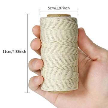 TJ.MOREE Butchers Twine, 3Ply 100m/328 1mmThick Feet String Food Oven Safe Cotton Cooking Meat Rope ...