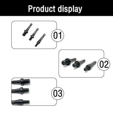 3 Pcs Threaded Insert Driver,Threaded inserts for wood mounting tools(1/4 Inch Drive,M6/M8/M10)