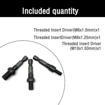 3 Pcs Threaded Insert Driver,Threaded inserts for wood mounting tools(1/4 Inch Drive,M6/M8/M10)