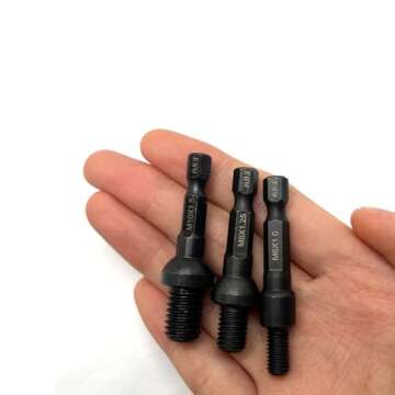 3 Pcs Threaded Insert Driver,Threaded inserts for wood mounting tools(1/4 Inch Drive,M6/M8/M10)