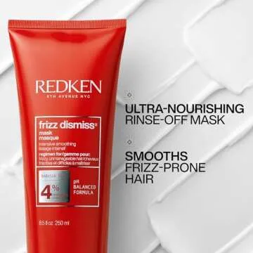 Redken Sulfate Free Frizz Dismiss Mask Intense Smoothing Treatment For Unruly Hair - Ultra Hydrating...