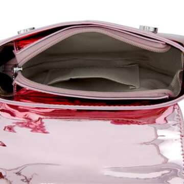 DIVCIDLC Crossbody Shoulder Bag Purse for Women, Evening Bag Y2K Purse Sparkly Sliver Clutch Handbag, Metallic Purse Satchel, A Purple