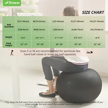 Trideer Yoga Ball for Exercise, Therapy, and Fitness