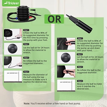 Trideer Yoga Ball for Exercise, Therapy, and Fitness