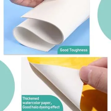 TecUnite 60 Sheets Watercolor Paper Pad Bulk, Hot Press Water Color Pad for Painting Wet Media, Acid-Free 110 Lb/230 GSM Art Drawing Paper for Artists Students Adults(9 x 6 Inch)