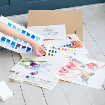 TecUnite 60 Sheets Watercolor Paper Pad Bulk, Hot Press Water Color Pad for Painting Wet Media, Acid-Free 110 Lb/230 GSM Art Drawing Paper for Artists Students Adults(9 x 6 Inch)