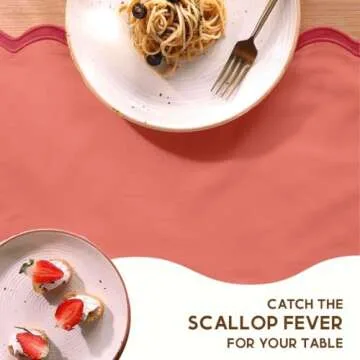 Folkulture Valentine's Day Table Runners 90 Inches Long for Table Decor, 100% Cotton Quilted Table Runner Outdoor, Rustic Dining Table Runner or Scalloped Table Runner