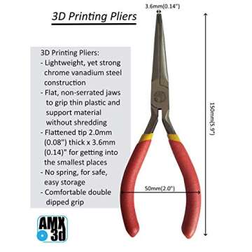 5" Needle Nose Pliers for 3D Printing & 3D Print Cleanup - The Most Important and Versatile 3D Printing Tool for Removing Support Structure and Print Clean-up.