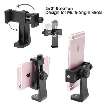 AFAITH Cell Phone Tripod Mount with Remote, Phone Holder Adapter Selfie Monopod with Adjustable Clamp for iPhone 16 15 14 13 12 11 Max Pro Phone X XR Xs 6 7 8 P,Samsung