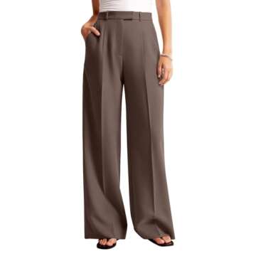 NIMIN Women Wide Leg Pants High Waisted Dressy Work Office Trousers Business Casual Palazzo Pants 2025 Fashion Outfits with Pockets Tawny Small
