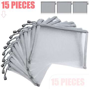 Outus Mesh Bags - 15 Piece Cosmetic & Travel Organizer Set
