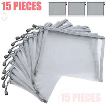 Outus Mesh Bags - 15 Piece Cosmetic & Travel Organizer Set