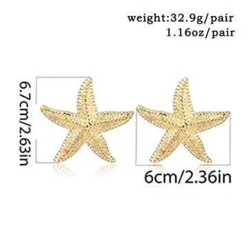 Aksod Oversized Starfish Earrings - Stylish Statement Jewelry