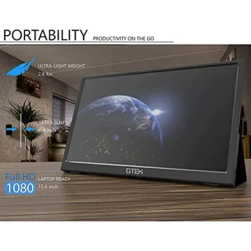 GTek 15.8" IPS Full HD Portable Monitor with Speaker
