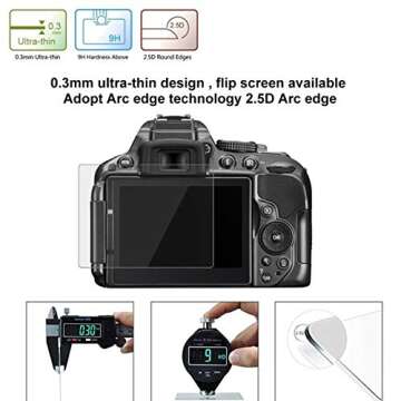 2.5D 9H Tempered Glass LCD Screen Protector for Nikon Coolpix P1000 Camera [2PACK]