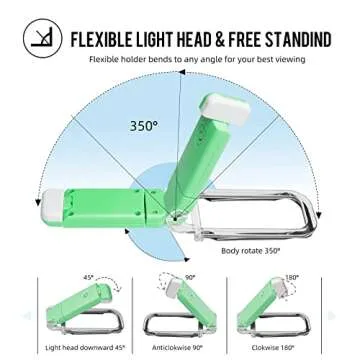 EGWASER USB Clip-on Book Light - Adjustable Brightness