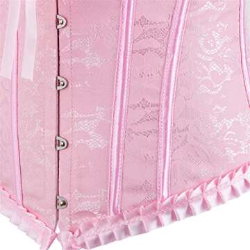 Haorugut Pink Corset Top Renaissance Corset Plus Size Vintage Corsets Bustiers Overbust 6XL
