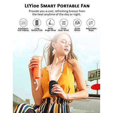 LtYioe Mini Fan Mini Handheld Fan Portable Fans USB Rechargeable, Personal Desk Fan Multifunctional ...