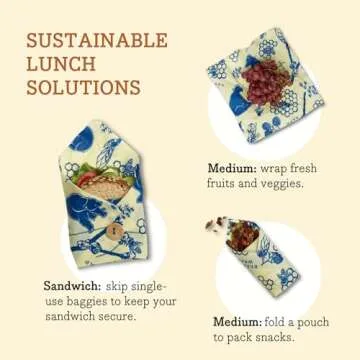 Bee's Wrap Reusable Beeswax Food Wraps Made in The USA, Eco Friendly Beeswax Wraps for Food, Sustainable Food Storage Containers, Reusable Bags Assorted 3 Pack (2M, 1 Sandwich), Bees + Bears Print