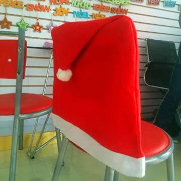 Santa Red Hat Chair Covers for Christmas Decor