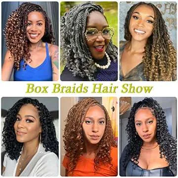 VIOLET 12 Inch Boho Box Braids Crochet Hair Goddess Box Braids Crochet Hair Prelooped Crochet Hair with Curly Ends Crochet Braiding Hair for Black Women (12 Inch, 7Packs, 1B/Gray)