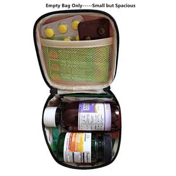 Mini Travel First Aid Kit Bag Empty Portable First Aid Supplies Package Medications Organizer Container Waterproof Medical Survival Kit Rescue Case with a Hook for Home Car Outdoor (Red)