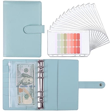 LXWHYP Money Saving Binder - A6 Budget Planner with 12 Cash Envelopes for Effective Savings Manageme...