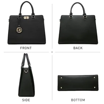 Dasein Stylish Vegan Leather Handbag & Matching Clutch