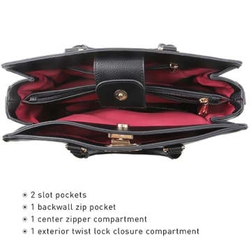 Dasein Stylish Vegan Leather Handbag & Matching Clutch