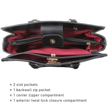 Dasein Stylish Vegan Leather Handbag & Matching Clutch