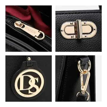 Dasein Stylish Vegan Leather Handbag & Matching Clutch